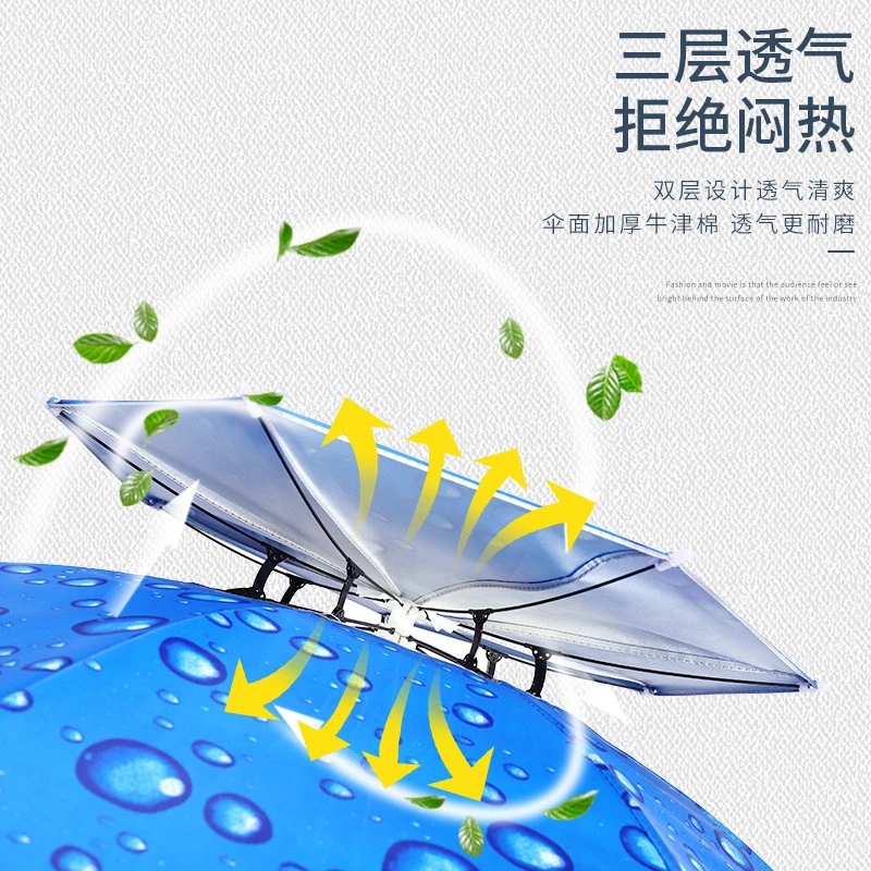 大量批发雨伞大号儿童成人遮阳防晒伞帽男女户外折叠帽伞定制广告