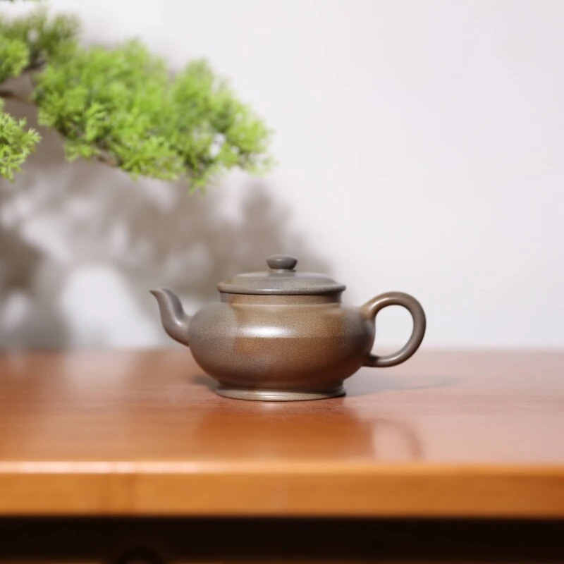 【前墅龙窑丨扁欢】曹燕  段泥  约160cc  紫砂壶