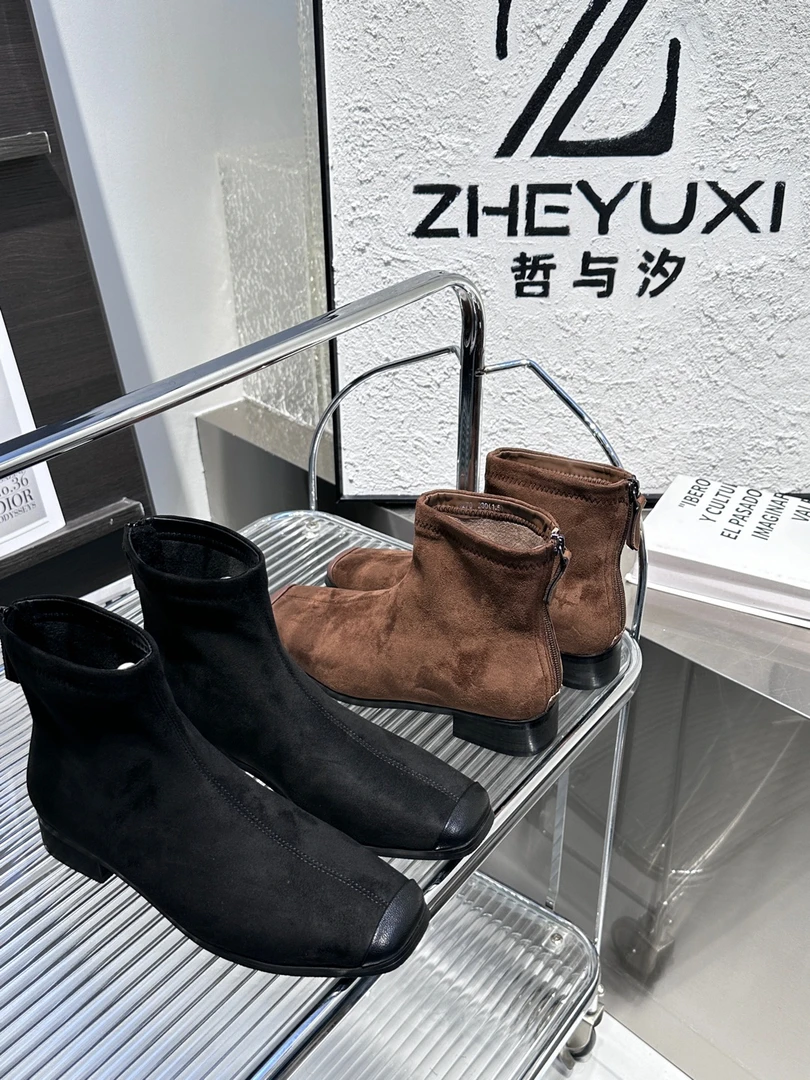 短靴休闲瘦瘦靴秋冬单靴高跟时尚加绒粗跟时装靴秋季