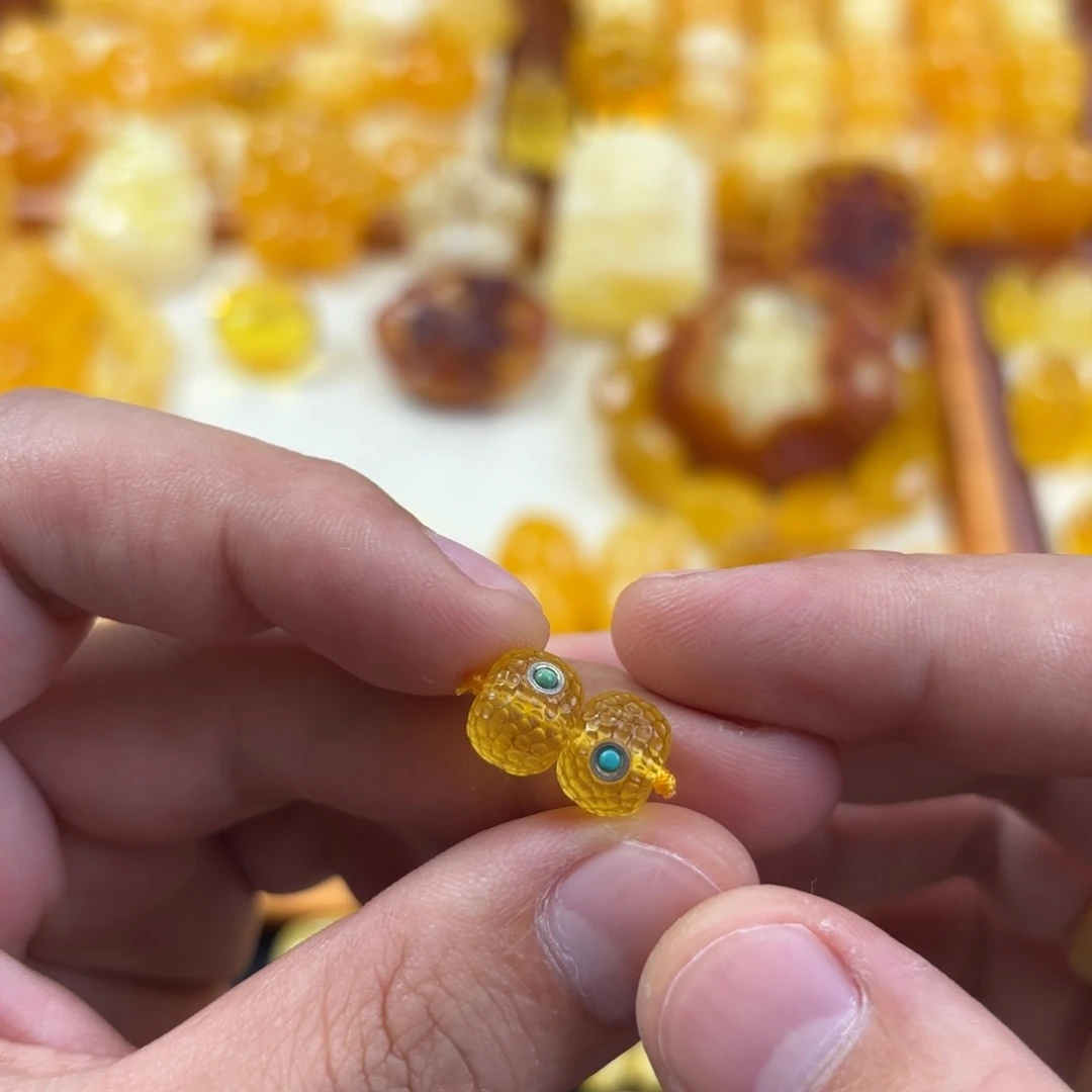 蜜蜡未镶嵌裸石腰珠