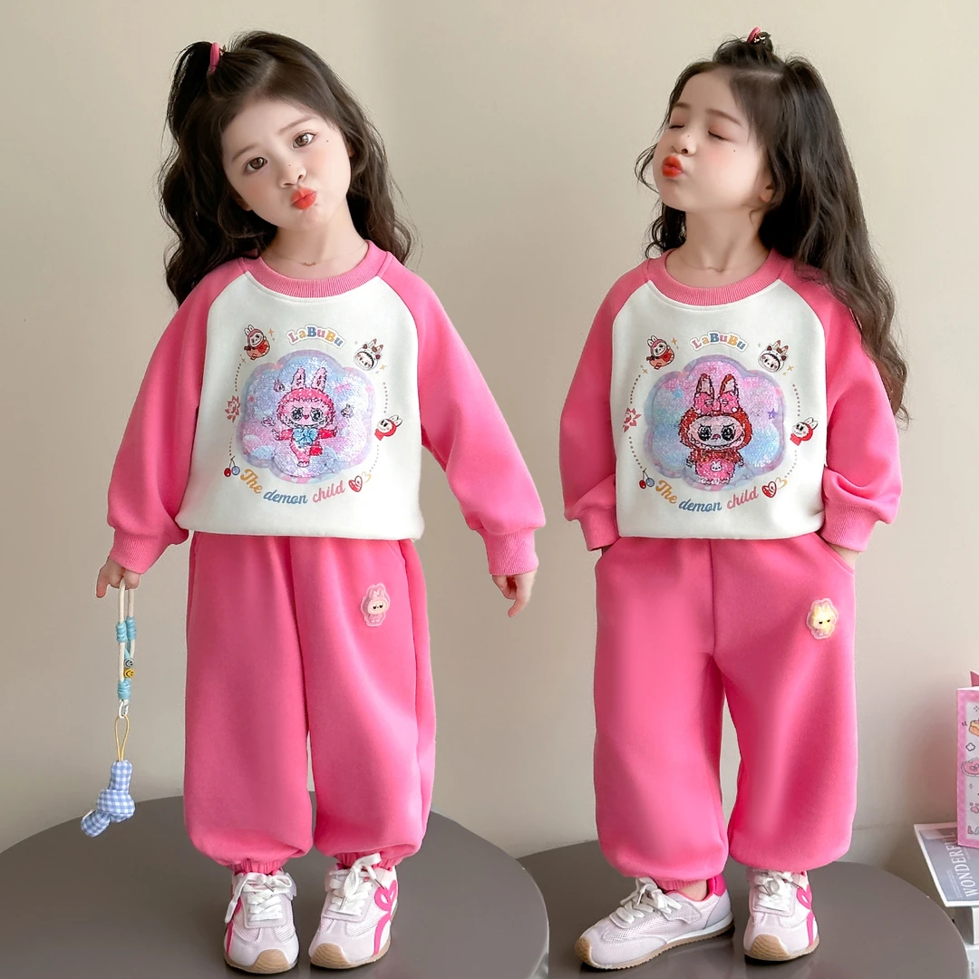 女童秋装套装2025新款4-6岁幼儿园潮款小童女宝春秋季洋气两件套