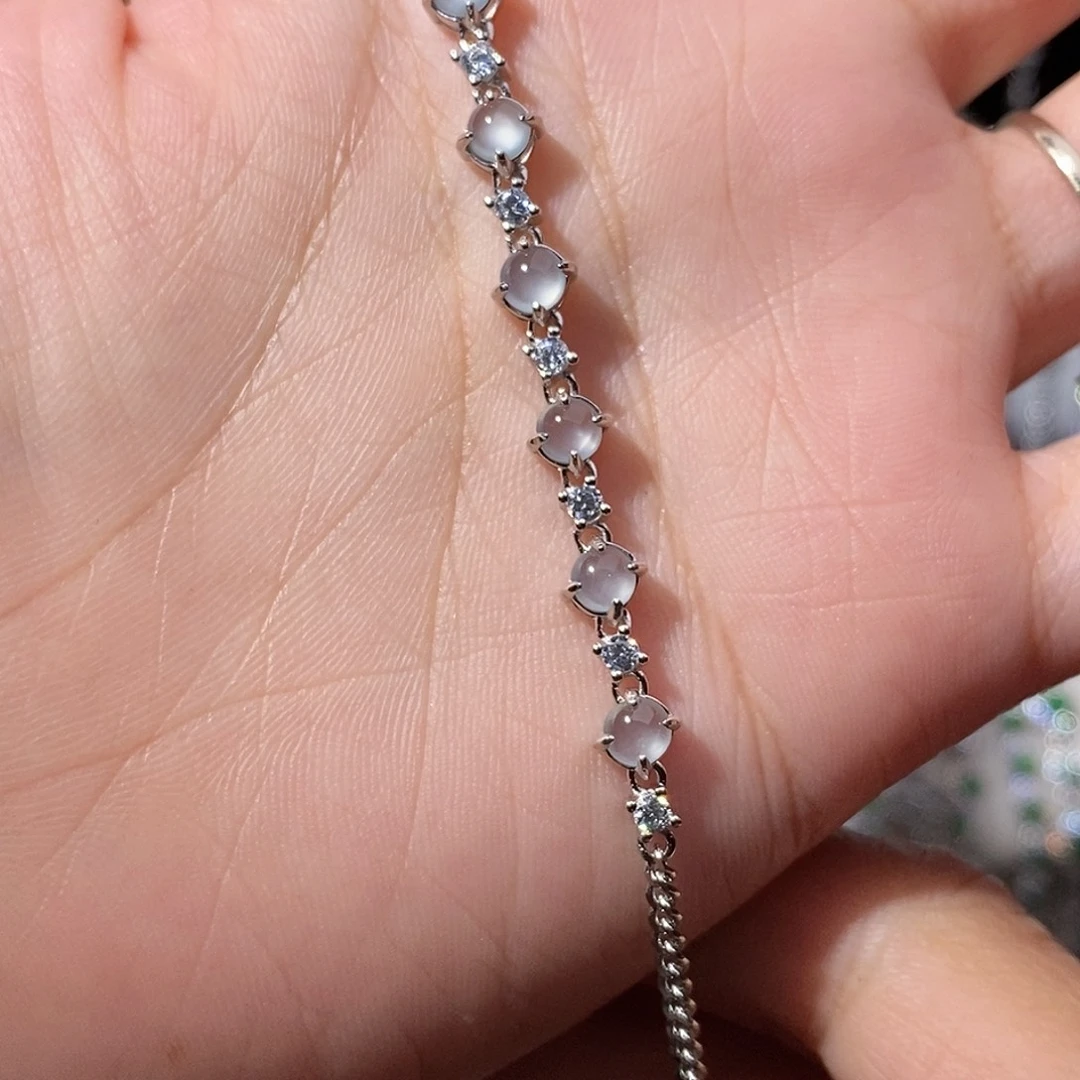 翡翠银S925镶嵌手链