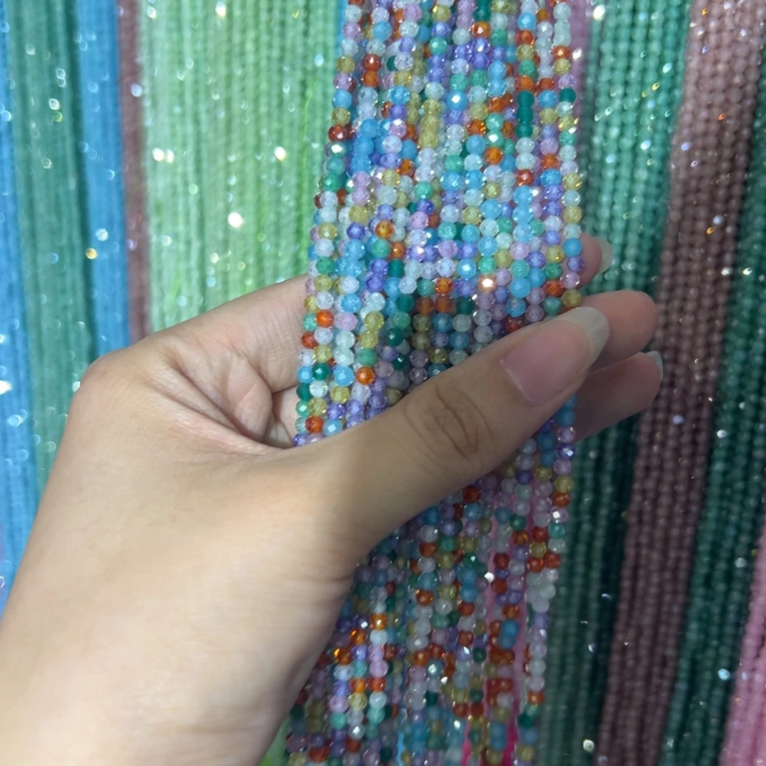 银S925镶嵌珠宝半成品紫晶彩色冰花卡3一条