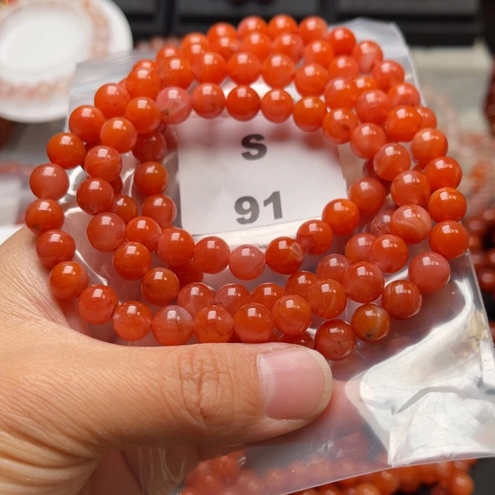 南红玛瑙未镶嵌多样性发货默认微瑕称重8mm