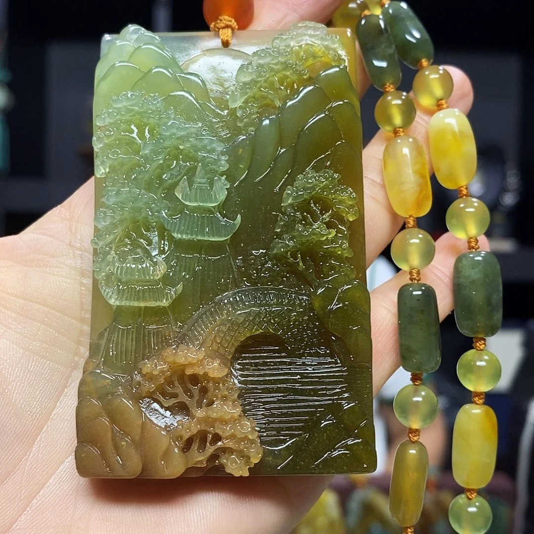未镶嵌岫玉挂件吊坠
