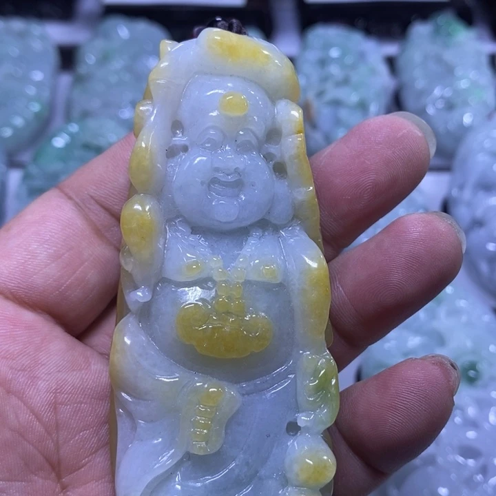 翡翠未镶嵌把件佛公