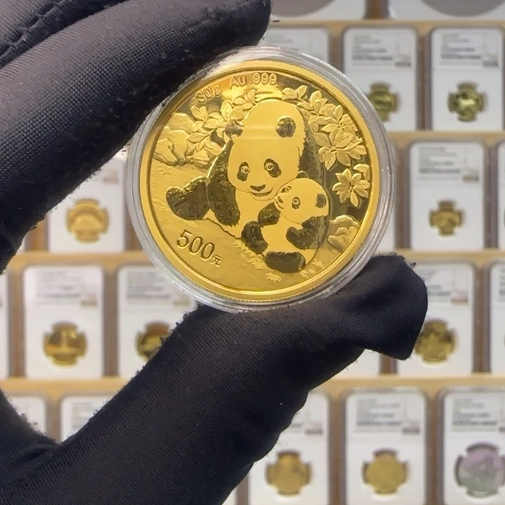 纯金2024年熊猫30克普制金币裸币无说明书盒