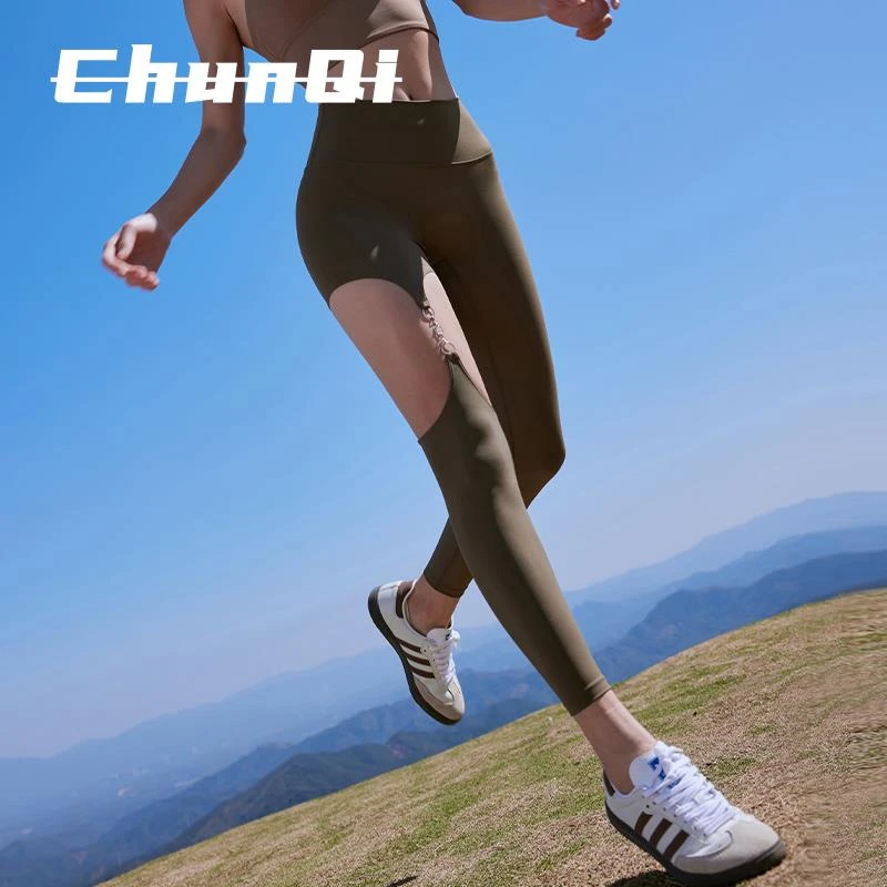 维多利亚健身裤女高腰瑜伽裤塑身提臀收腹紧身裤大腿镂空运动长裤