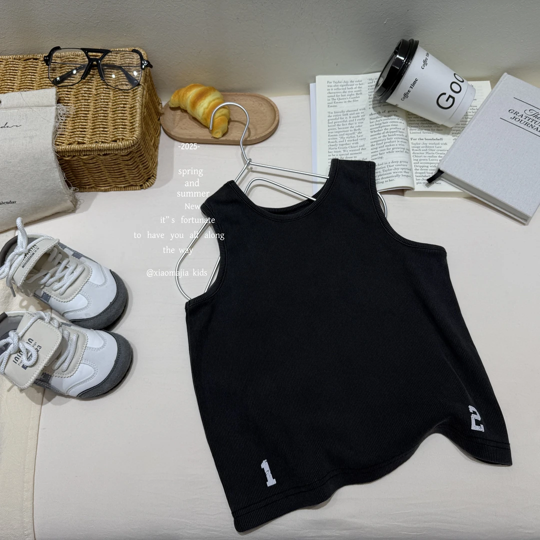 现货-儿童夏季无袖薄款背心D-5455欧若风穿搭宽松男童女童上衣