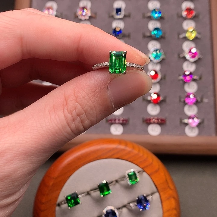 戒指银S925镶嵌透辉石