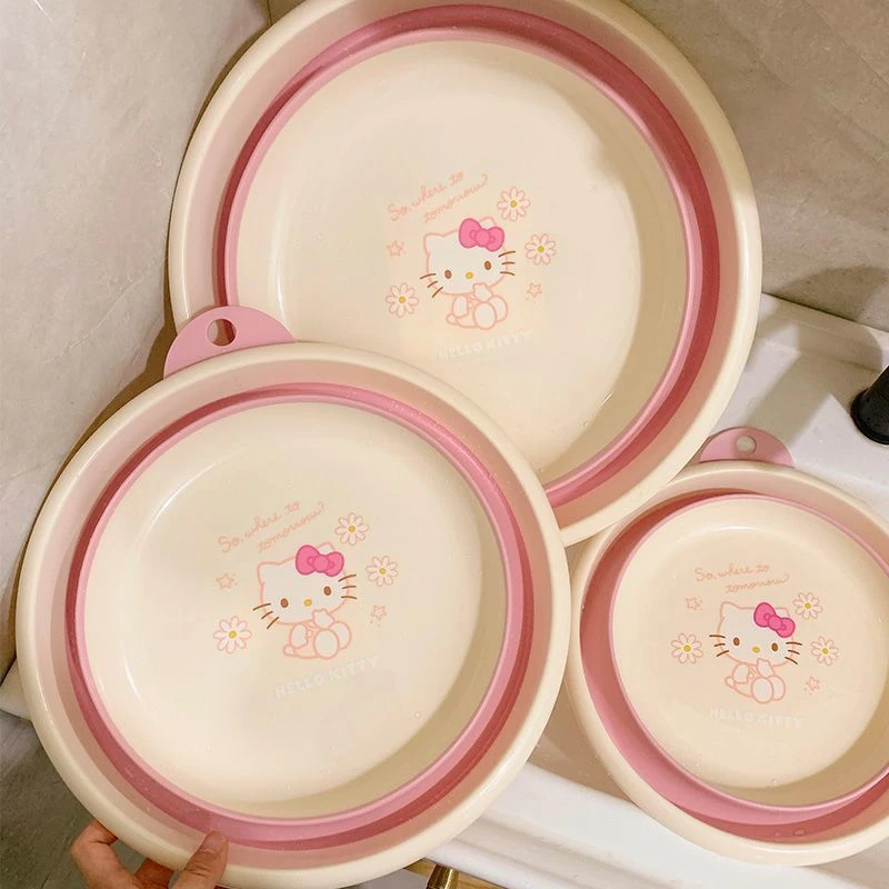 25款helloKitty洗脸盆可折叠家用悬挂盆子学生宿舍泡脚盆洗屁屁Z
