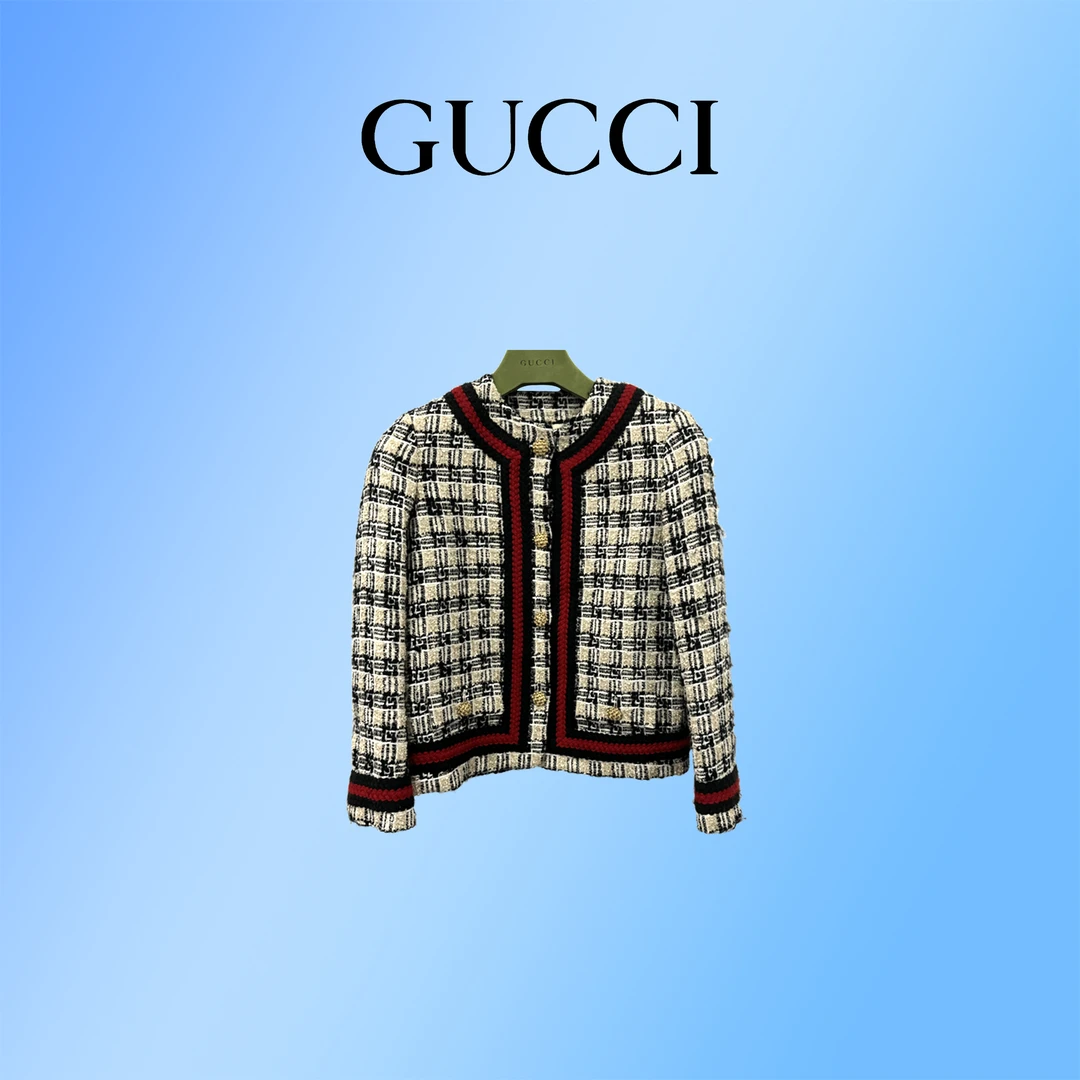 99新 GUCCI/古驰 编织粗花呢外套 36码 G10872633