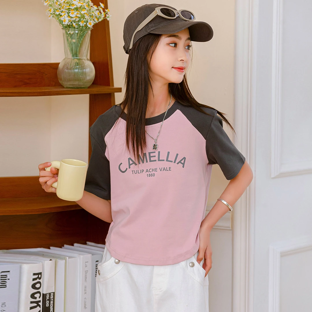 R011 女童粉色上衣