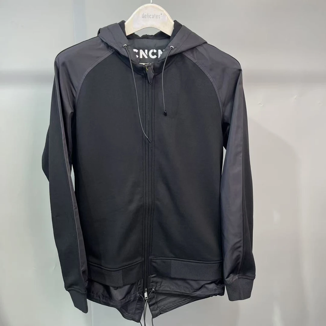 R-7 CN 25新款秋季男士黑色拼接百搭机能风连帽夹克外套 30904