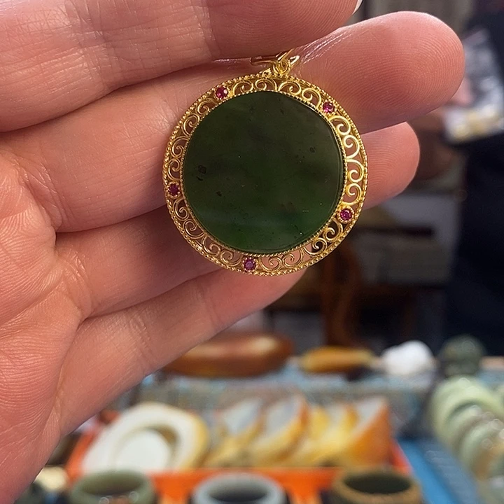 和田玉合金吊坠(赠链)