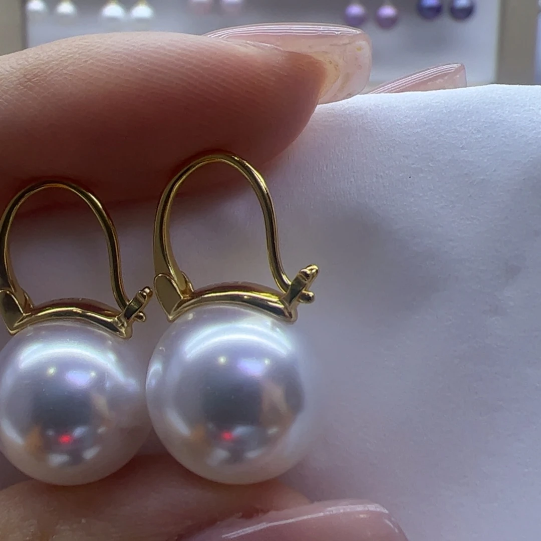 淡水珍珠耳饰银S925镶嵌