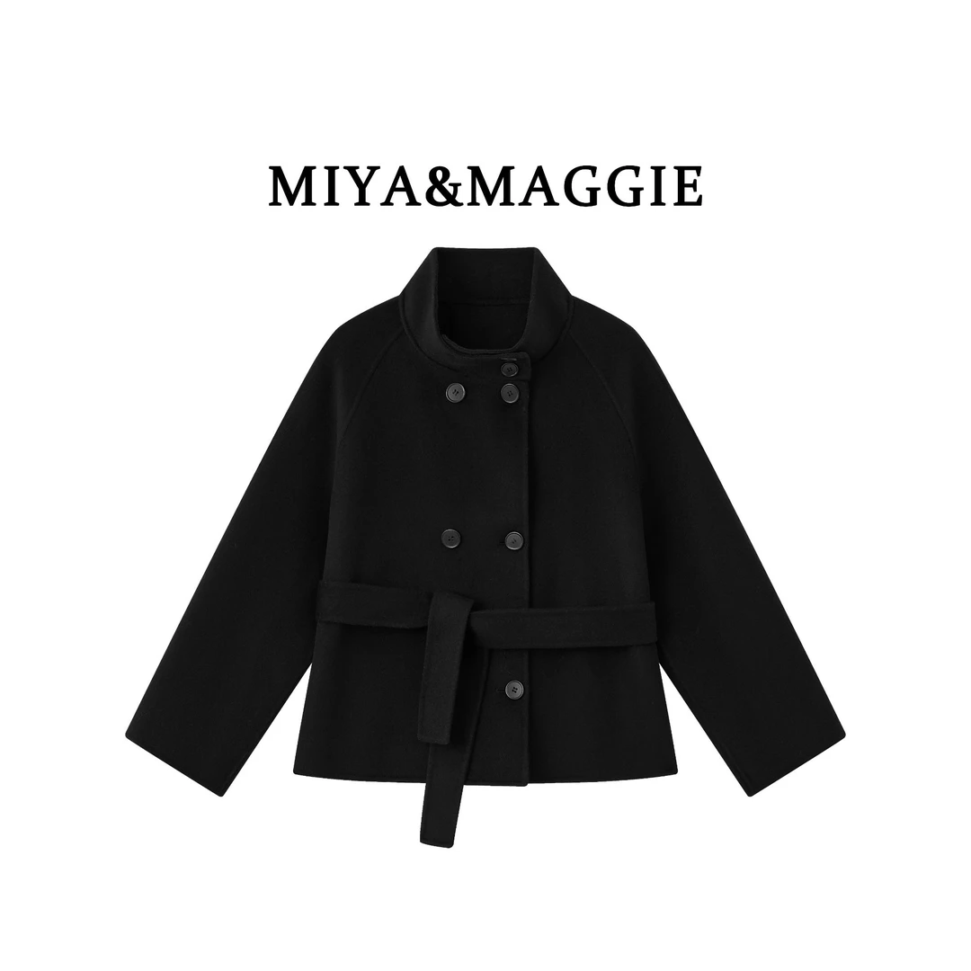 【丽莎】韩版百搭羊绒双面外套保暖防风不起球不扎人工厂店女士秋冬