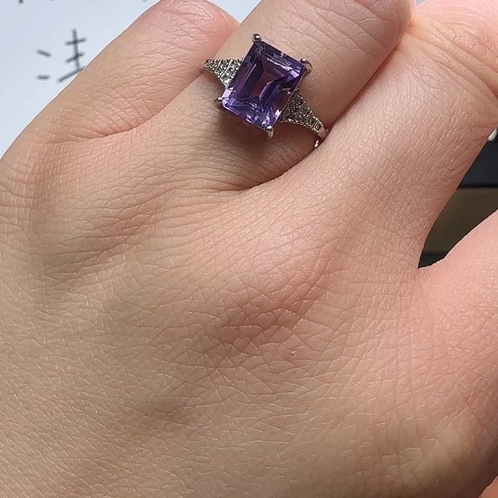 戒指水晶银S925镶嵌