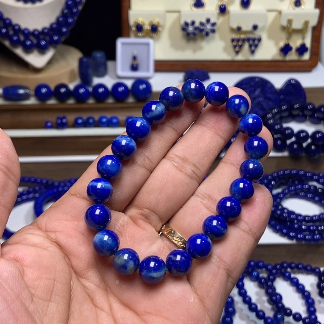 青金石未镶嵌老矿 玉化 高品 手串9+