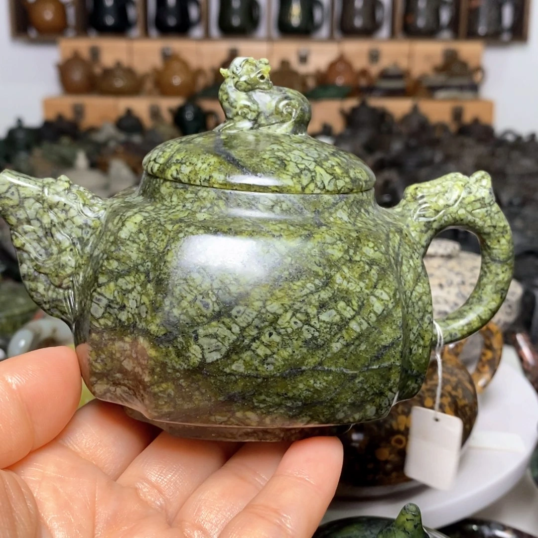 藏玉药王石蛇纹料龙尊壶260cc