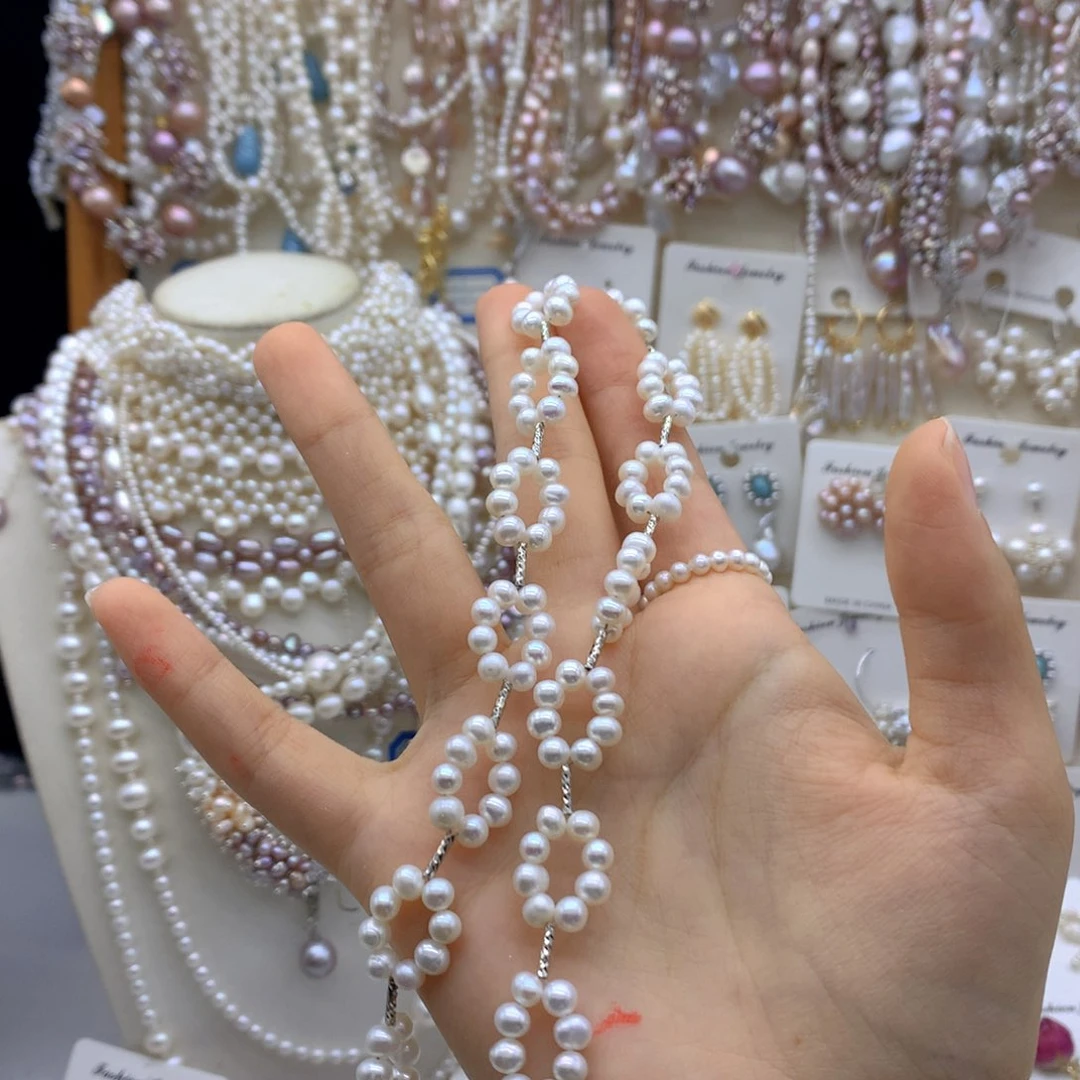 四***月合金淡水珍珠项链耳饰