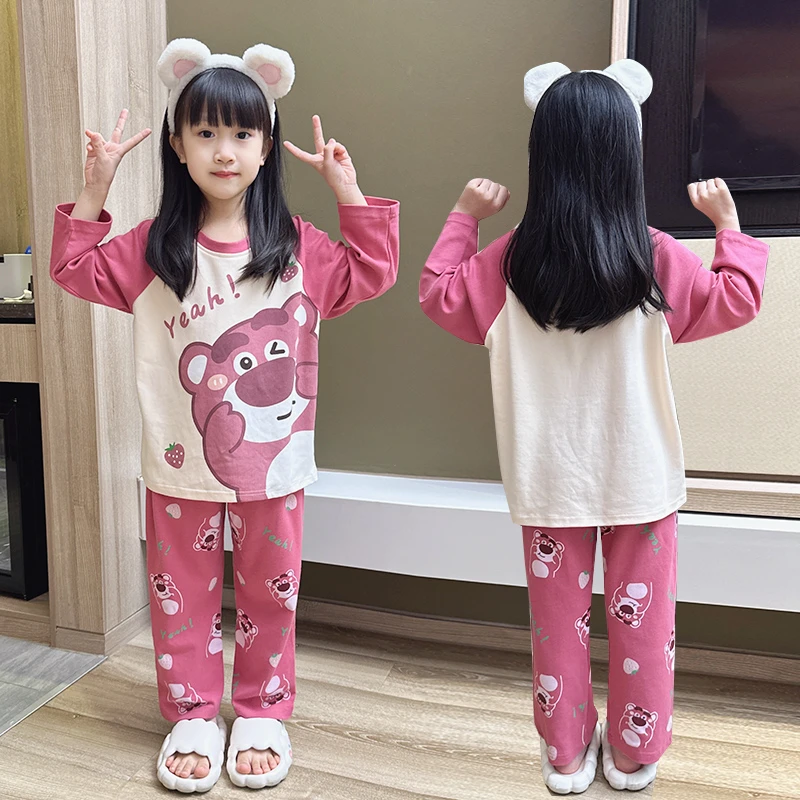女童春秋睡衣2025新款儿童纯棉长袖套装中大童女孩洋气亲子家居服