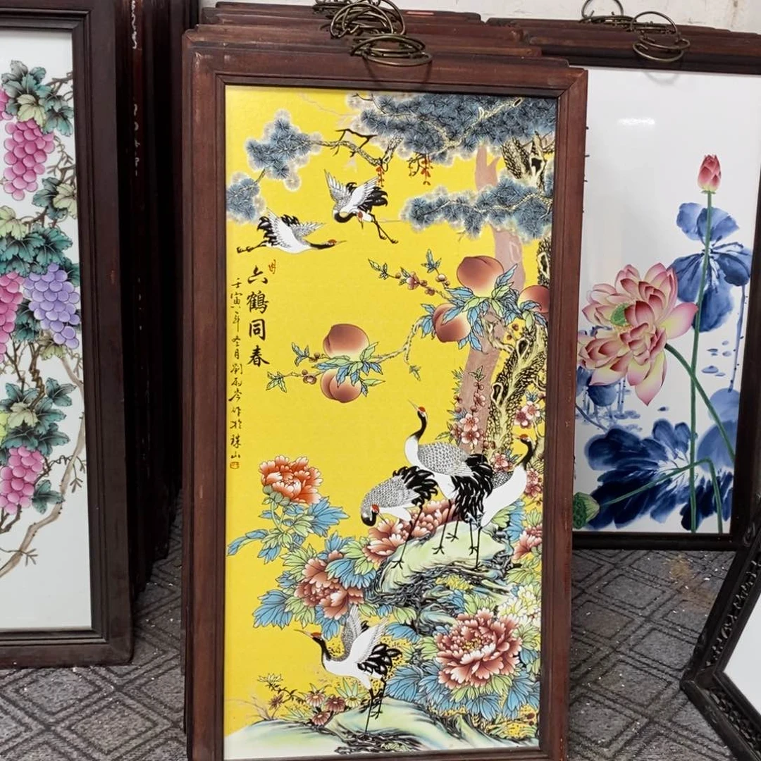 瓷片86*46*1景德镇瓷板画柴窑烧制