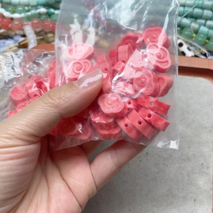 玛瑙/玉髓合金珠宝半成品一包粉压隔珠