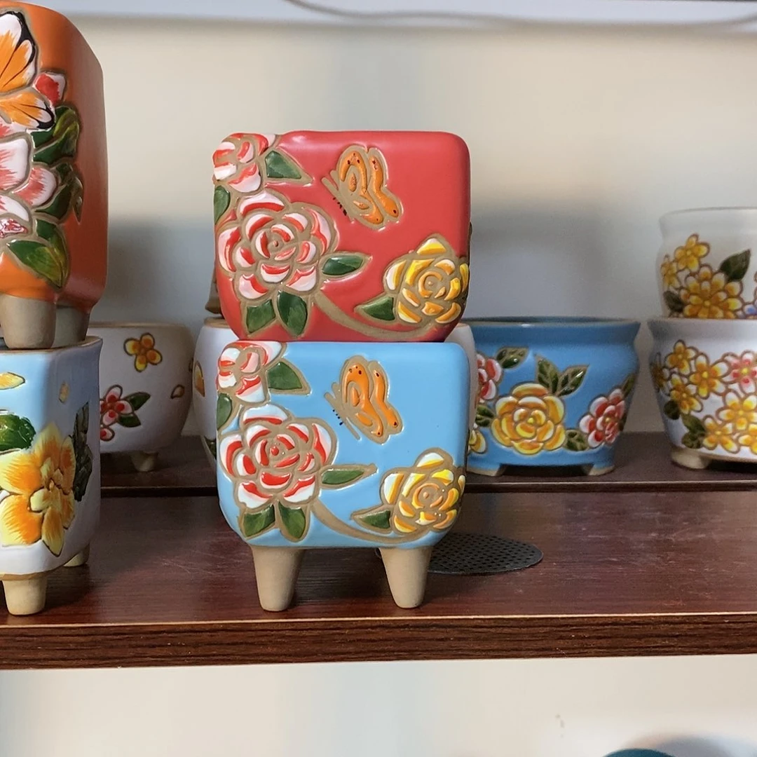 红陶韩式多肉植物花盆