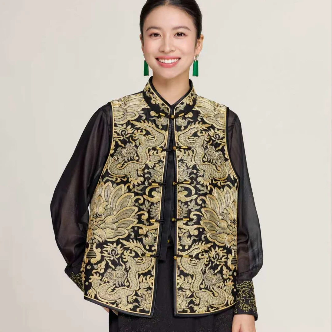 【红姐姐专属】新中式国风古韵盘金刺绣马甲lby