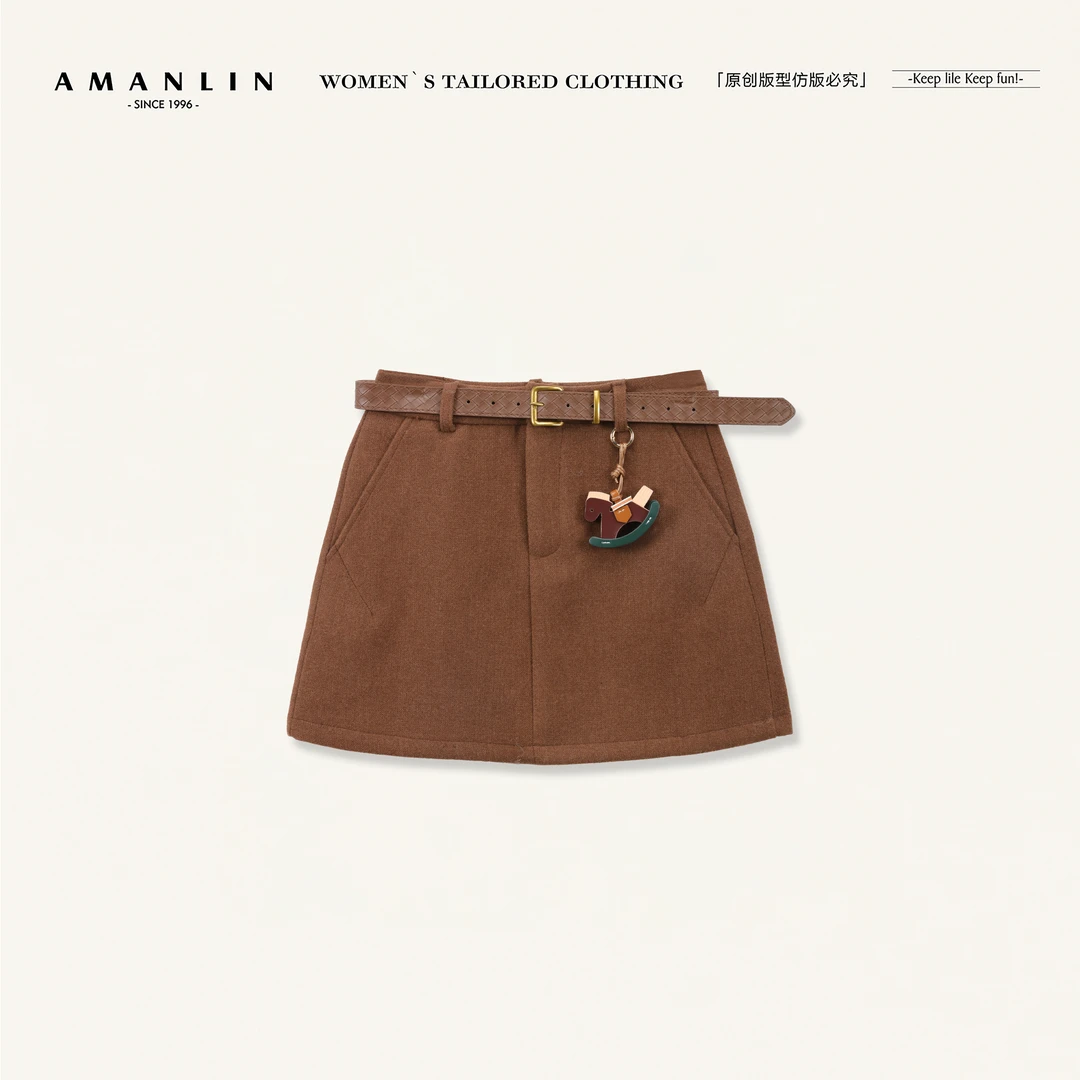 AMANLIN/阿谩琳琥珀流光半裙D602711