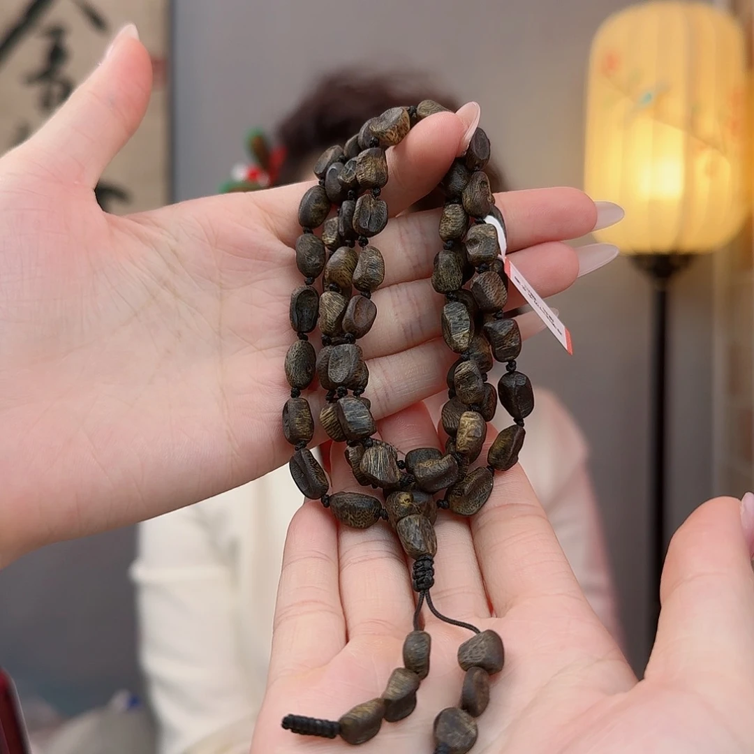 沉香手串海南陆河沉水多圈随形