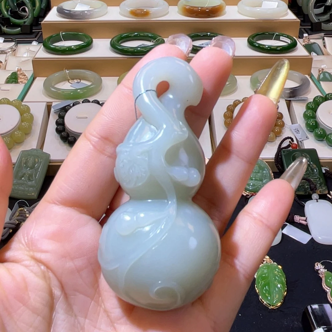 和田玉高品切莫蓝手把未镶嵌