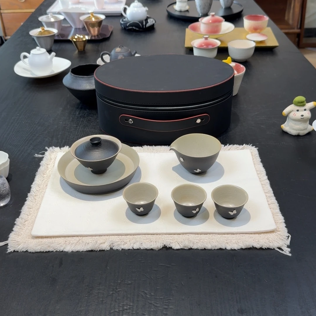 诺***~足银镶嵌6件套送茶包茶席