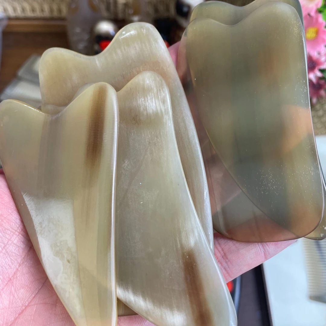 直播间白水牛角刮刮板刮脸通用一物一拍美容