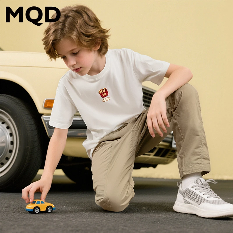 MQD夏季新品学院风潮酷休闲卡通涂鸦运动衣服短袖T恤套装圆领