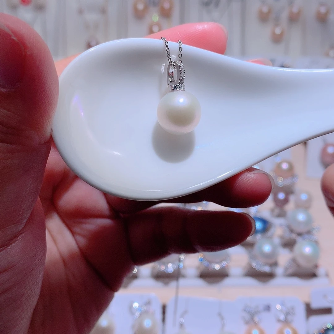 银S925镶嵌吊坠(赠链)淡水珍珠CC12.2mm