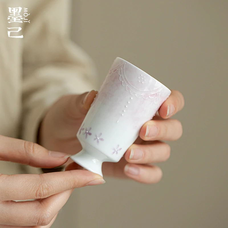 墨己-有田烧-紫帘小碎花-且行茶杯