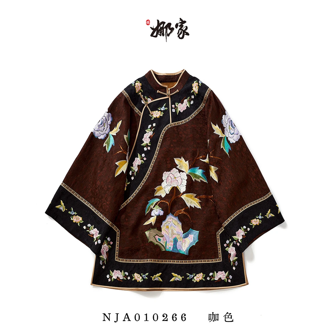 娜家国风繁华双色罗重工刺绣太太服上衣NJA（010266）中国风设计师