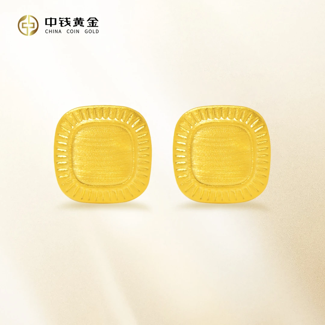 足金5G流金岁月耳饰精致时尚dx 七夕告白礼物