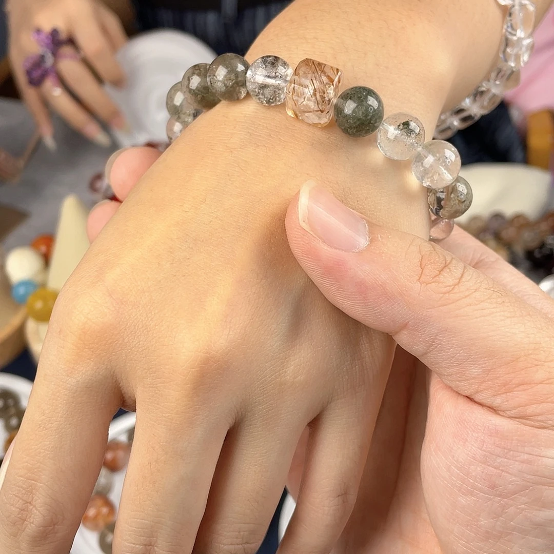 银S925镀金镶嵌手链水晶