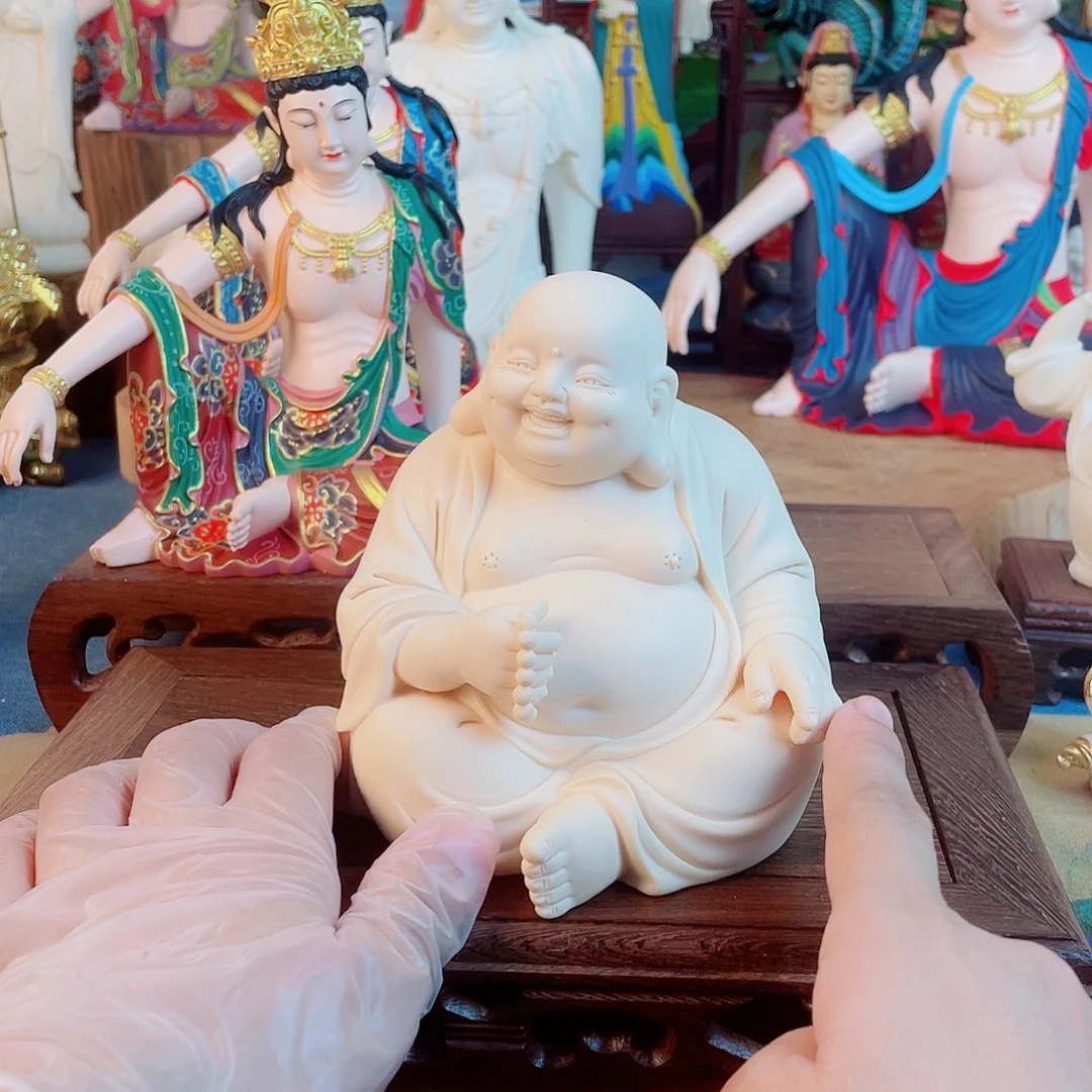 欢***8石材弥勒佛家居摆件