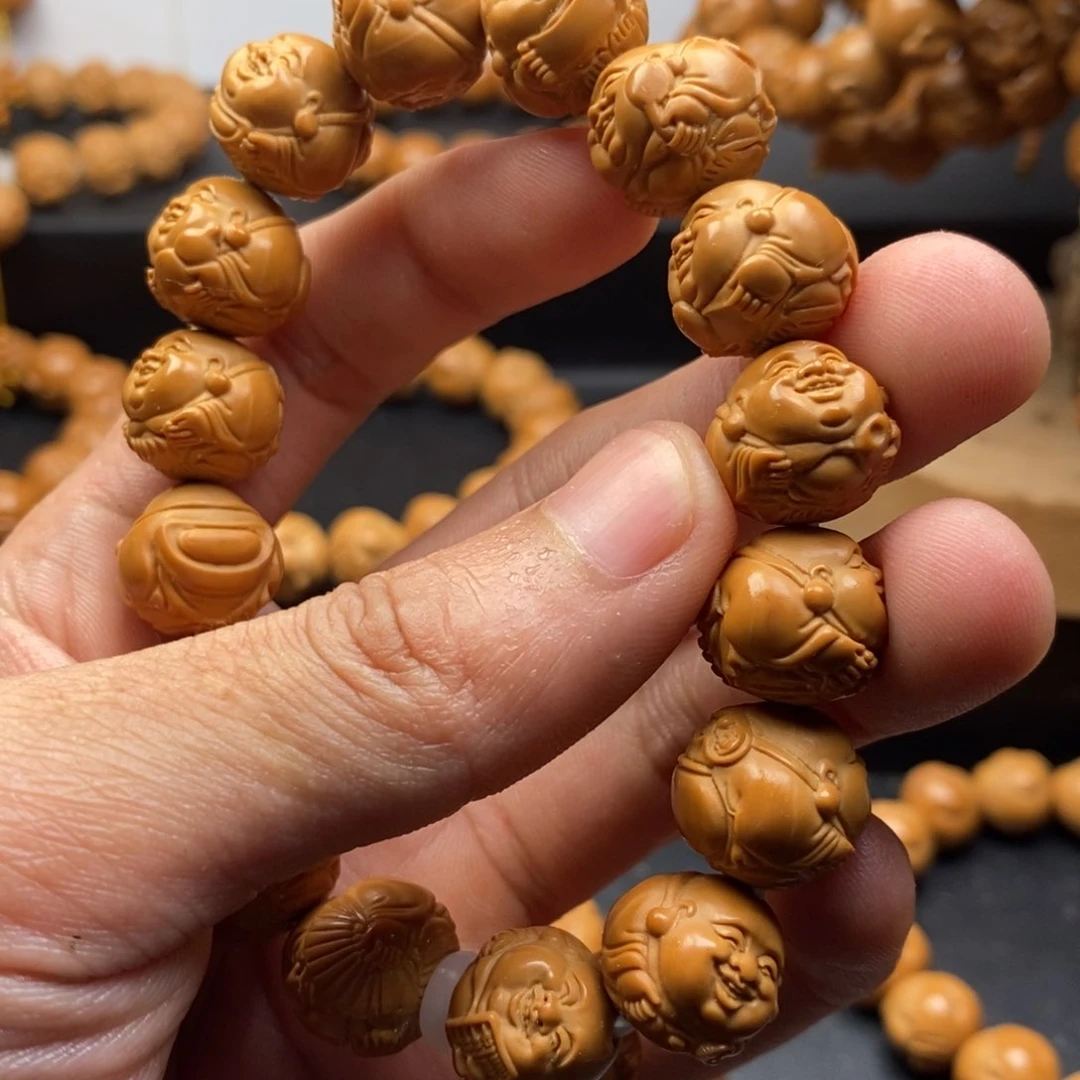 猴头核桃手串瑞兽弥勒佛