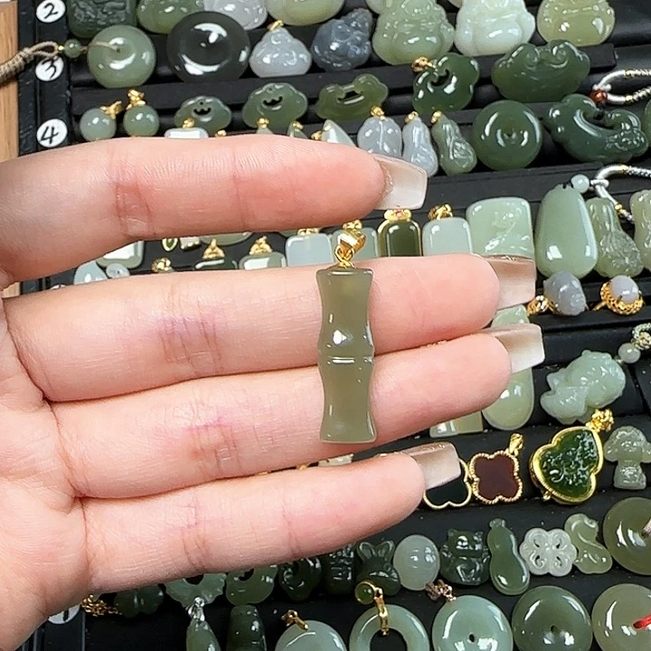 和田玉银S925镶嵌颈饰