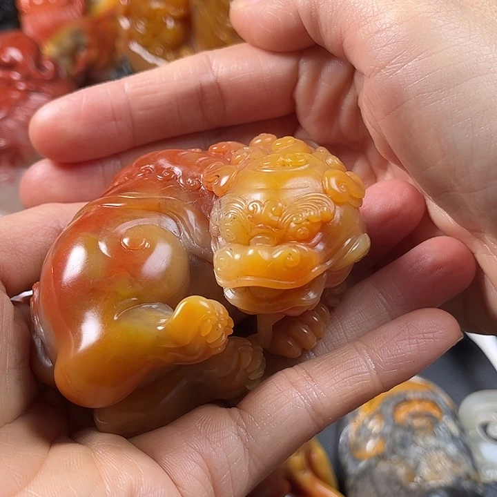 大***的寿山石手把件把玩件