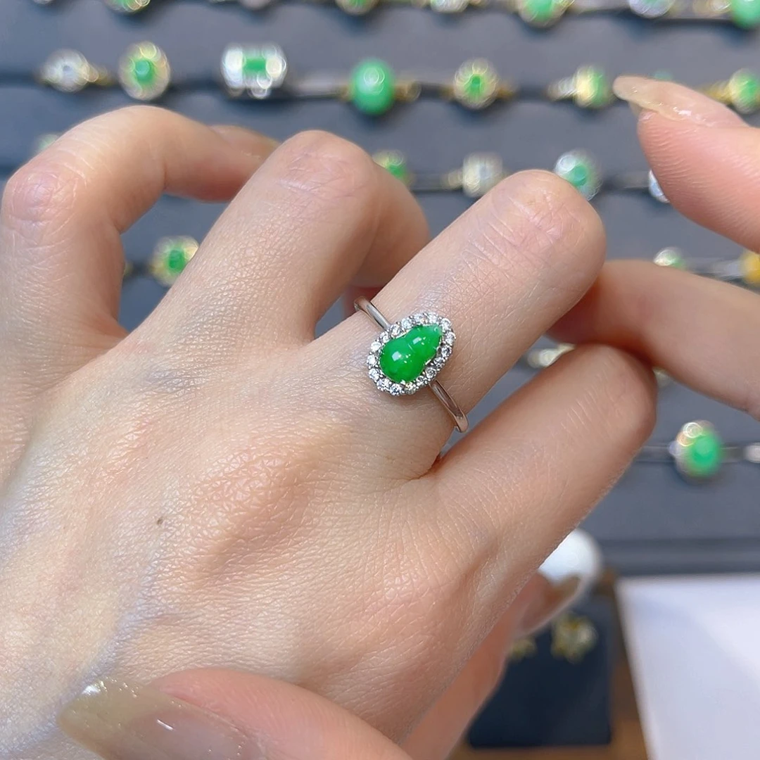 翡翠戒指银S925镶嵌我