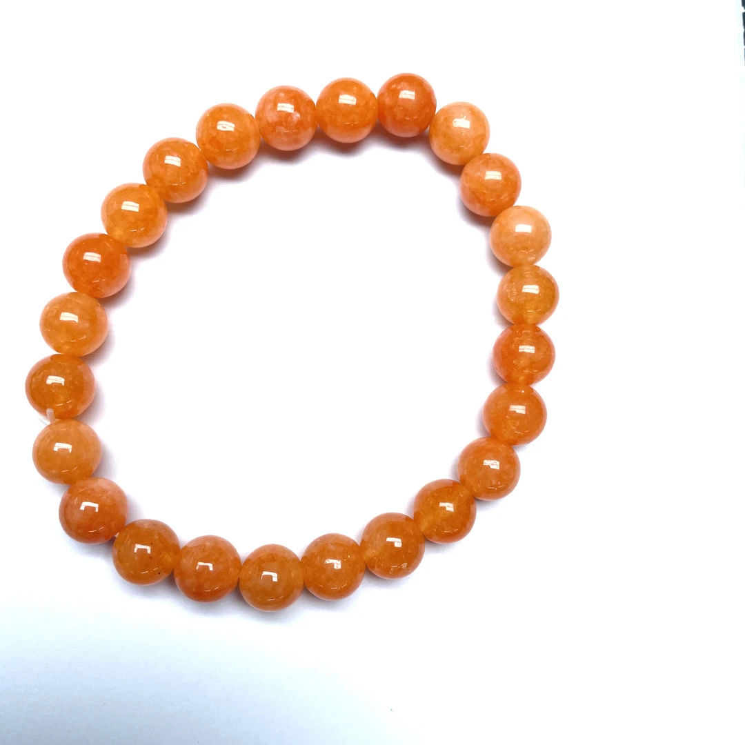 130号8mm橘色圆珠手串