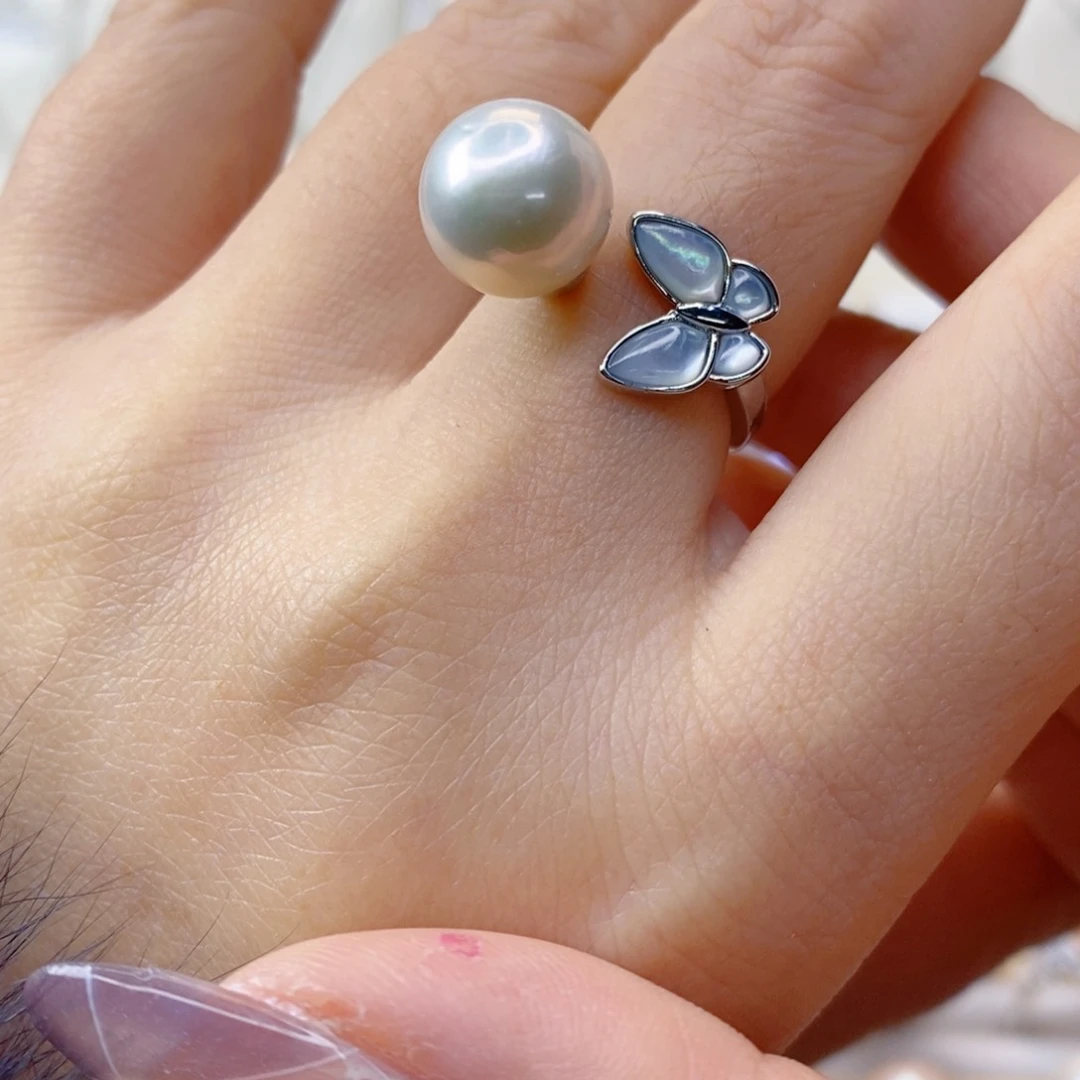 淡水珍珠戒指合金