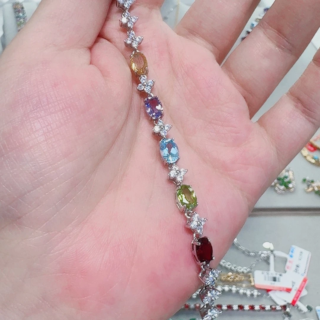 925银合成碳硅石手链