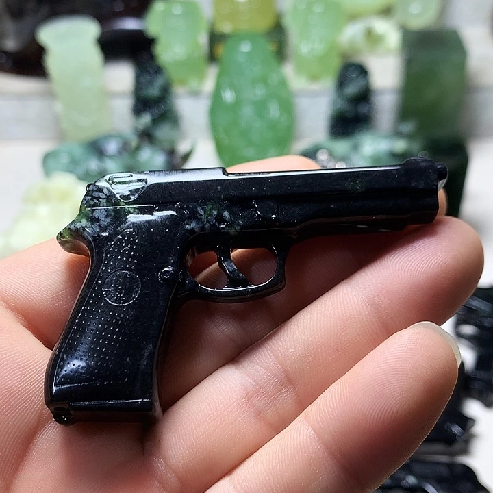 蛇纹石玉合金手把件